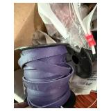 Box of Assorted Leather Cord Spools in Various Colors