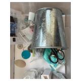 Large Lot of Metal Crafting Supplies and Tools in Storage Bins