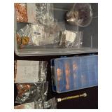 Assorted Bronze and Copper Jewelry Findings and Beads in Organizer Case