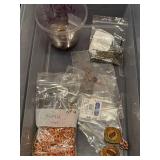 Assorted Bronze and Copper Jewelry Findings and Beads in Organizer Case