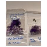 Collection of Assorted Amethyst and Pink Amethyst Gemstone Beads