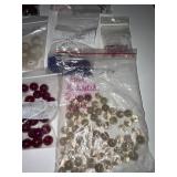 Large Assorted Lot of Gemstone, Glass, and Shell Beads with Organizer Case