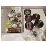 Collection of Copper and Bronze Jewelry Findings and Pendants in Organizing Containers