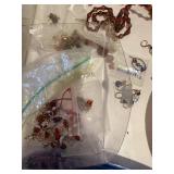 Large Assorted Jewelry and Findings Lot with Beads, Chains, and DIY Supplies