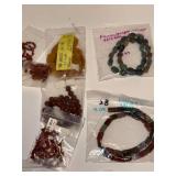 Collection of Jasper and Sandstone Bead Bracelets and Loose Beads