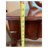 Vintage Wood Vanity Table with Oval Mirror and Drawer