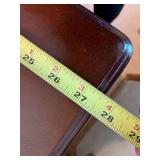 Vintage Wood Vanity Table with Oval Mirror and Drawer