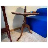 Vintage Two-Tier Wooden Side Table with Broken Foot