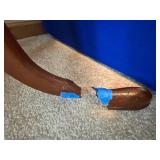 Vintage Two-Tier Wooden Side Table with Broken Foot