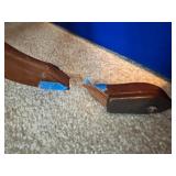 Vintage Two-Tier Wooden Side Table with Broken Foot