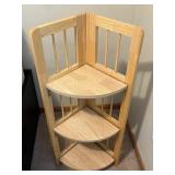 Folding 3-Tier Wooden Corner Shelf Unit