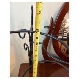 Holiday Decor and Home Accessory Lot with Tiered Metal Stand, Christmas Tree, Basket, and Planter