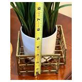 Holiday Decor and Home Accessory Lot with Tiered Metal Stand, Christmas Tree, Basket, and Planter