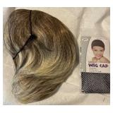 Assorted Linens, Table Runner, Small Rug, and Wig with Cap