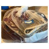 Assorted Linens, Table Runner, Small Rug, and Wig with Cap