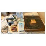 Home Decor Collection with Lavender Wreath, Wind Chime, Glass Set, and Accessories