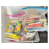 Large Lot of Office Supplies Including Organizers, Pens, Crayons, Binder Clips and Accessories