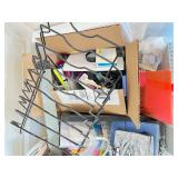 Large Lot of Office Supplies Including Organizers, Pens, Crayons, Binder Clips and Accessories