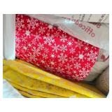 Collection of Holiday and Specialty Fabric Remnants Assorted Patterns and Finishes