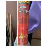Assorted Fabric and Material Rolls Including Vinyl, Velvetex, and Wrapping Paper