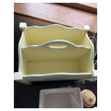 Collection of Decorative Baskets, Metal Bin, Tin, and Floral Magazine Holder