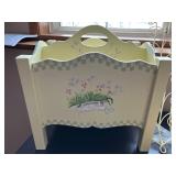 Collection of Decorative Baskets, Metal Bin, Tin, and Floral Magazine Holder