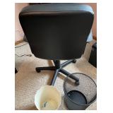 Office Chair with Armrests and Two Waste Baskets