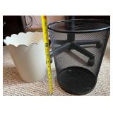 Office Chair with Armrests and Two Waste Baskets