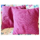 Floral Upholstered Sofa with 4 Burgundy Accent Pillows, 82in