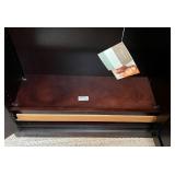 Dark Wood Bookcase with Double Door Cabinet, 72x29x12 Inches