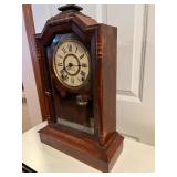 Antique Mantel Clock with Wooden Case, Pat. July 30 1878