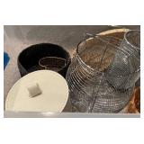 Collection of Baskets, Organizers, and Wire Storage Containers