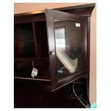 Haugen Martin Espresso Executive Desk with Hutch and Glass Cabinet Doors
