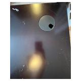 Large Dark Wood Executive Office Desk with Drawers and Cable Ports