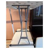 Set of 3 Small Adjustable Plastic Folding Tables with Metal Legs