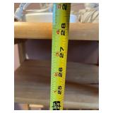 Rolling Wood Side Table with Adjustable Lamp and Magnifier