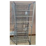 Metal Wire Storage Rack with 6 Removable Baskets, 53in Height