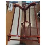 Wooden Quilt and Blanket Stand with Cherry Finish