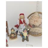 Collection of Figurines Including Dolls, Viking, and Scandinavian Decor