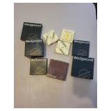 Collection of 9 Wedgwood and Crown Staffordshire Decorative Plates and Trinket Dishes with Boxes