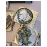 Collection of 9 Wedgwood and Crown Staffordshire Decorative Plates and Trinket Dishes with Boxes