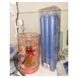 Collection of Candle Holders, Taper Candles, Oil Diffusers, and Scented Items