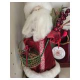 Set of 4 Santa Claus Holiday Figurines with Red Velvet Robes