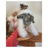 Set of 3 Handmade Character Dolls with Vintage Costumes and Stands