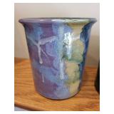 Set of 2 Glazed Studio Art Pottery Vessels