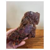 Set of 2 Handcrafted Bird Figurines - Duck and Pelican on Burl Wood