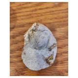 Group of 3 Stone Animal and Mushroom Figurines - Alabaster, Fossil, Amethyst