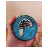 Group of 3 Stone Animal and Mushroom Figurines - Alabaster, Fossil, Amethyst