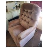 Plush Dusty Rose Pink Upholstered Recliner Armchair
