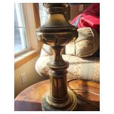 Vintage Brass Table Lamp with Fabric Shade